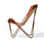 Fauteuil suspendu en cuir Callum brun-708944427