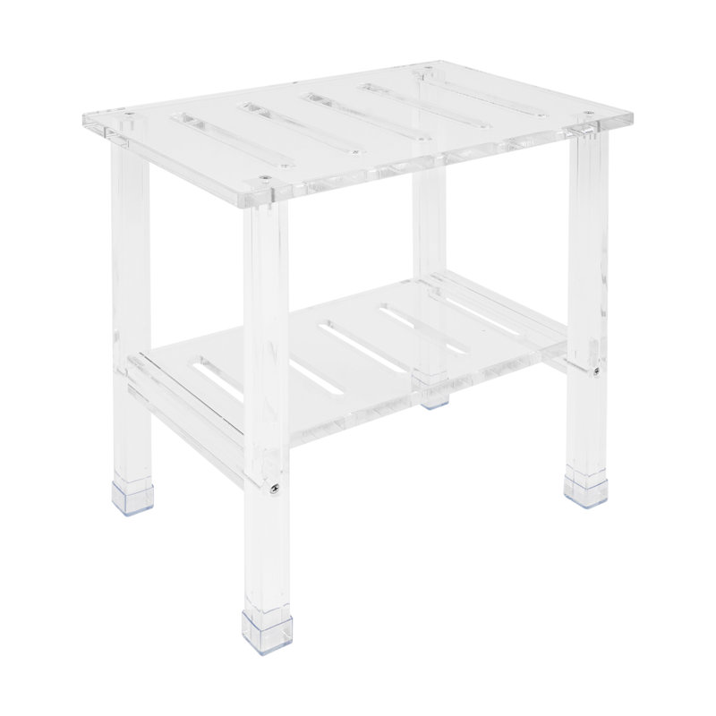 Acrylic Shower Bench With Storage Shelf