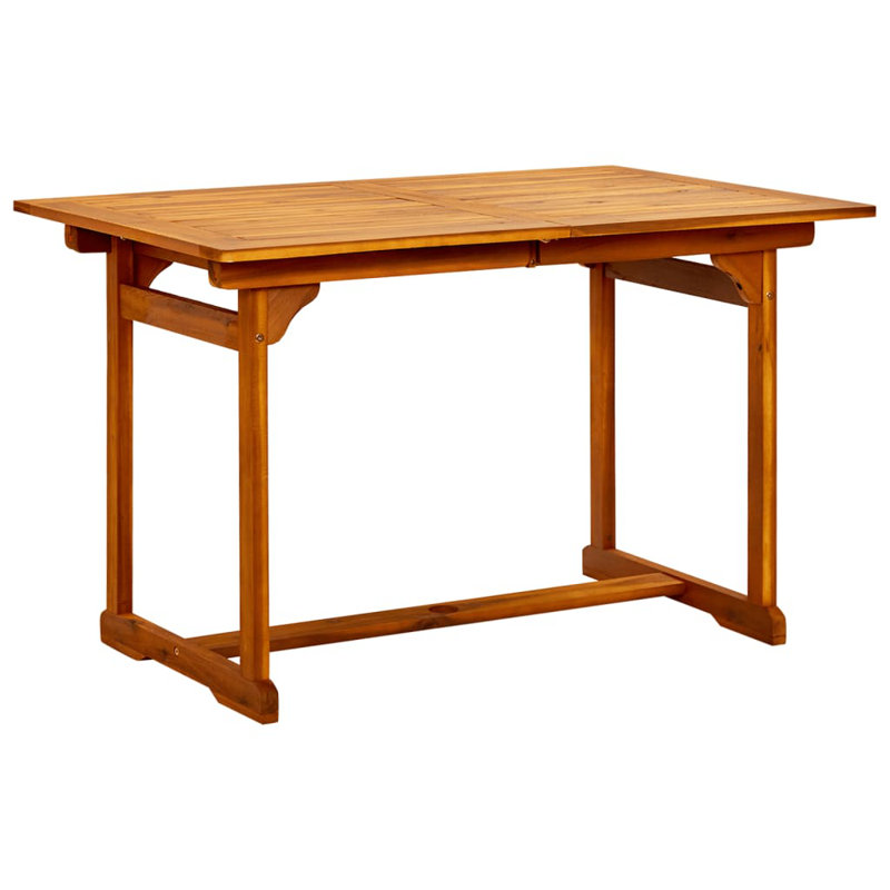 Table de salle à manger de jardin (47,2 po à 66,9 po) x 31,5 po x 29,5 po en bois d'acacia massif