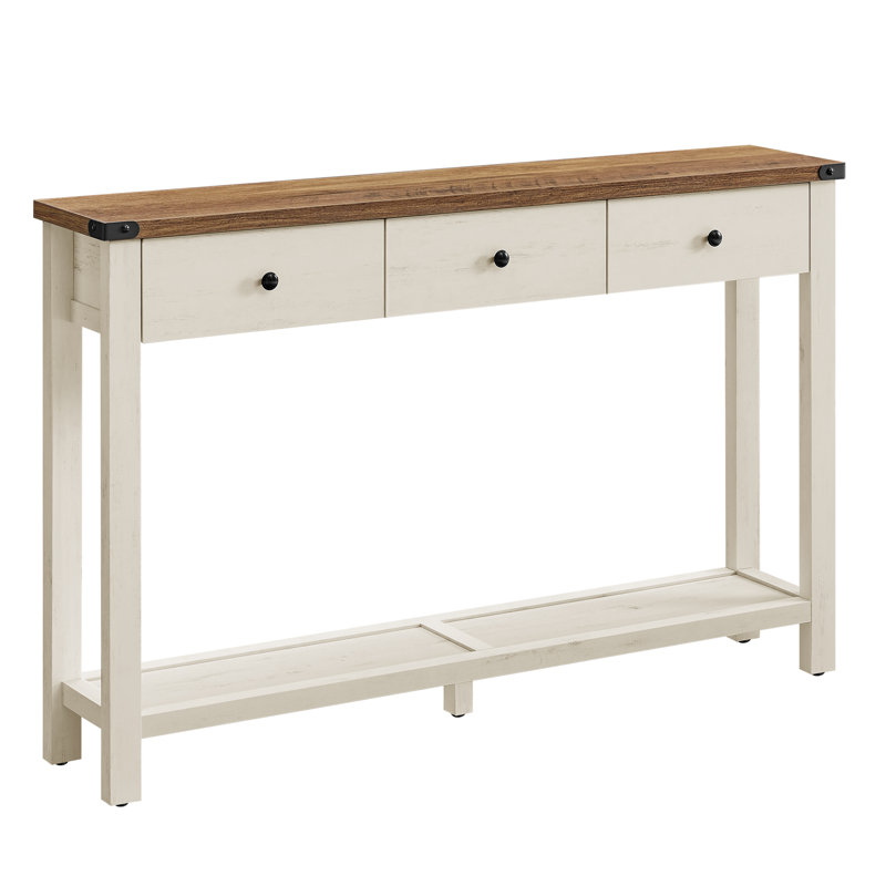 Sahai 47.2" Console Table with 3 Drawers, White