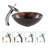 Glass Circular Vessel Bathroom Sink with Faucet-9112516