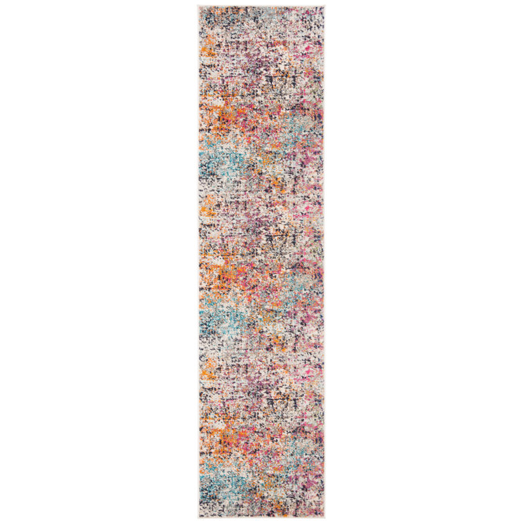 Felty Abstract Gray/Pink Area Rug