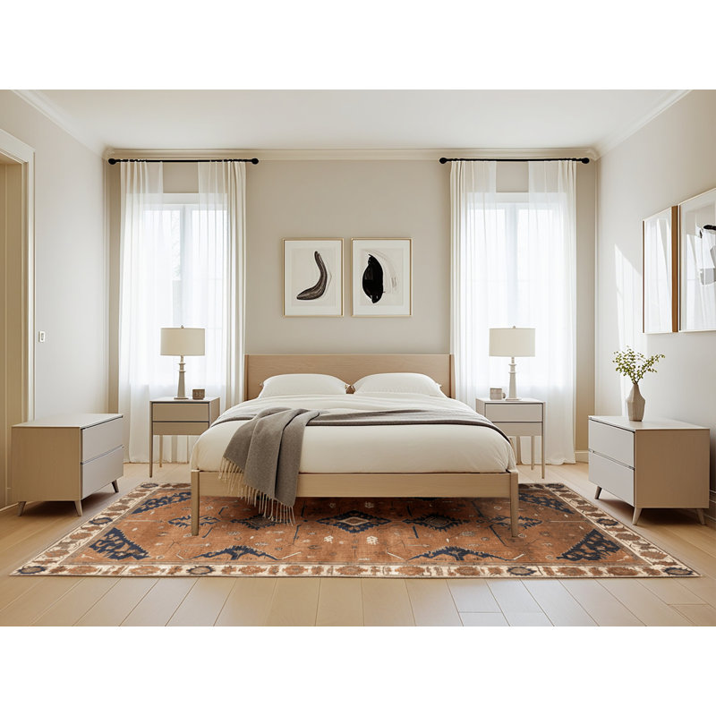 Tapis brun lavable à la machine, Rectangle de 5 pi x 8 pi