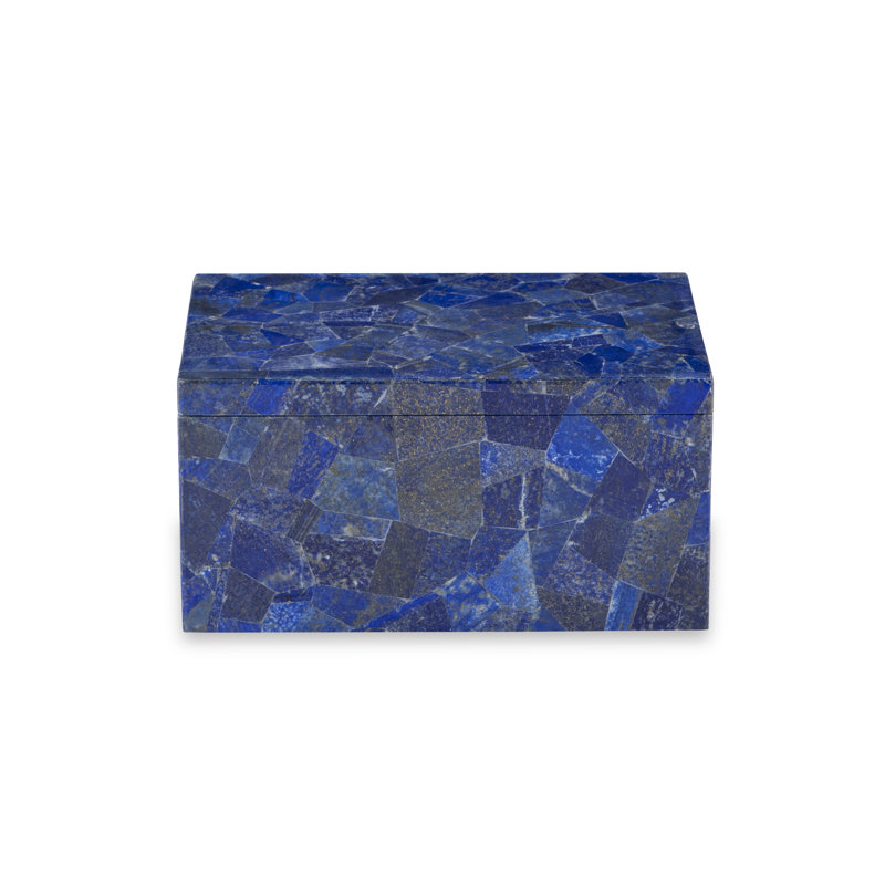 Handmade Lapis Lazuli Decorative Box with Mosaic Pattern