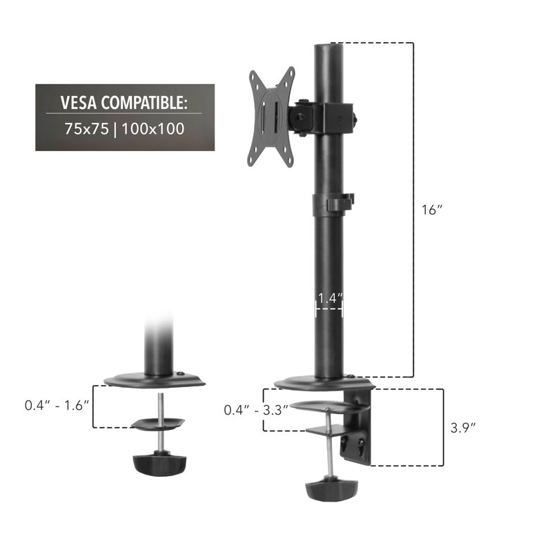 Monitor Desk Mount, Black