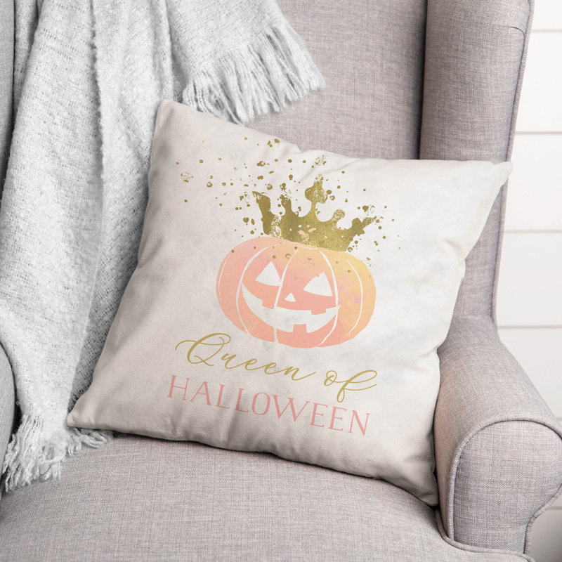  Housse et insert de coussin carré Queen of Halloween, 16" x 16"
