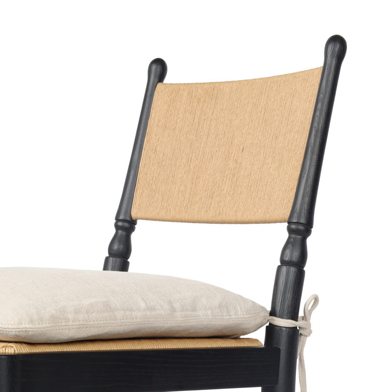 Fayth Stool with Cushion, Counter Stool (25.5” Seat Height)”, Stained Black Ash Frame