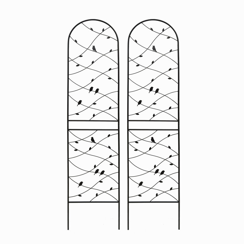 Ensemble de 2 treillis de jardin en métal 86,7 "x 19,7" antirouille pour plantes grimpantes