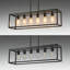 Lustre linéaire à 6 lumières, luminaire suspendu de style campagne moderne à hauteur réglable pour îlot de cuisine, salle à manger et bar, luminaire en métal noir avec compatibilité à intensité variable