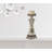 Set Of 2 Beige And Brown Vintage Pillar Tabletop Candle Holders