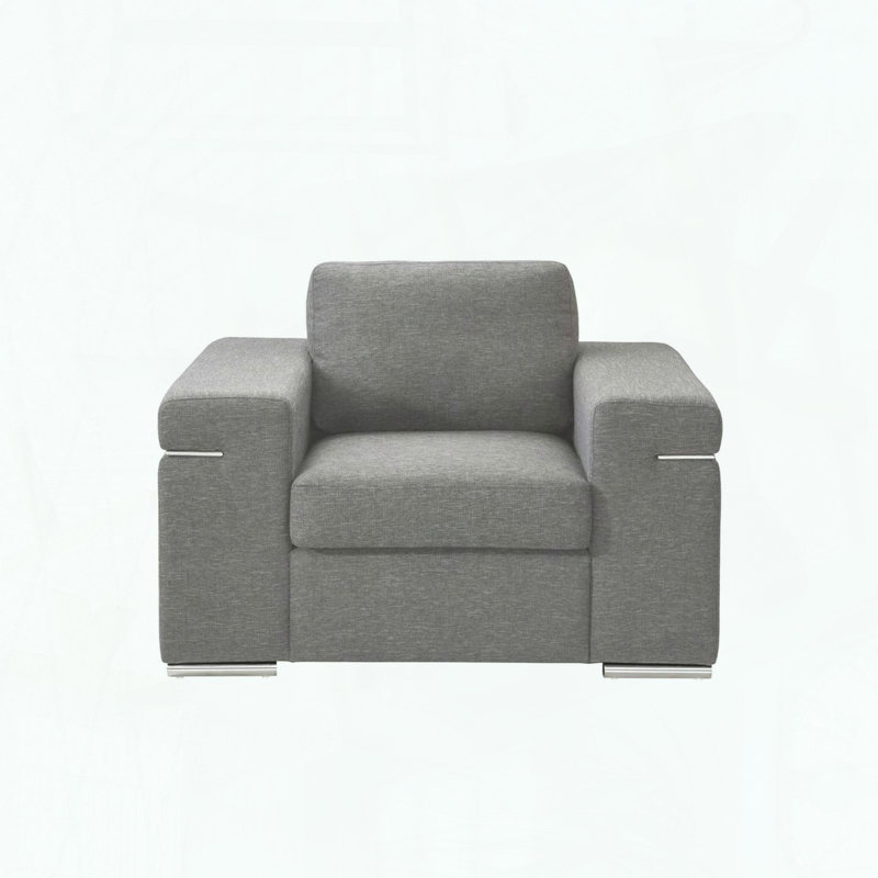 Fauteuil Giuliana - tissu gris clair tissé, Gris clair