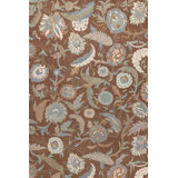 Garden Floral Area Rug in Ivory/Taupe/Copper