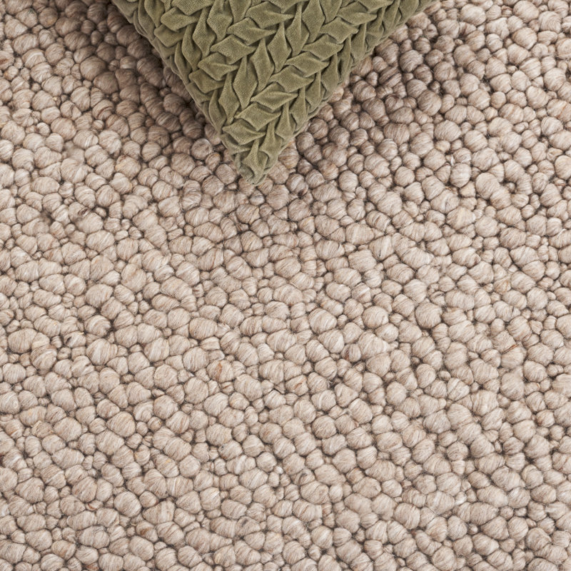 Natura Hand Woven Wool/Viscose/Cotton Rug in Taupe, Rectangle 5' x 8'