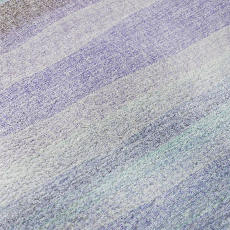 Premium Machine Washable Mayfield AMF2093 Striped Rug, 5' x 7'6", Lavender