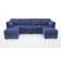Toxi Upholstered Modular Sectional Sofa with Reversible Ottomans