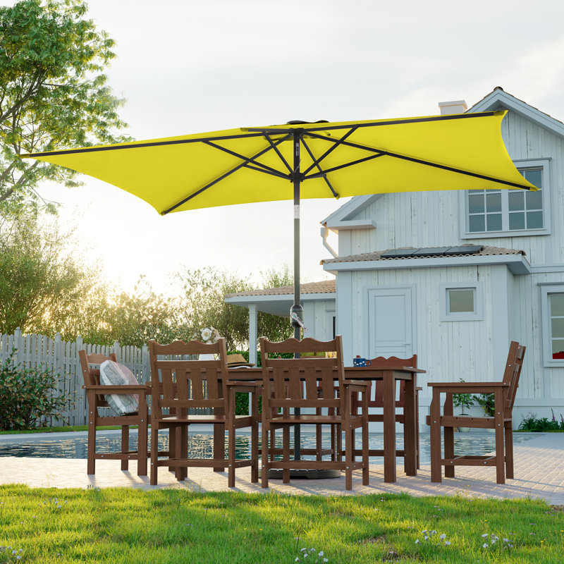 Parasol de marché rectangulaire 120 po x 78 po Donyea, Jaune