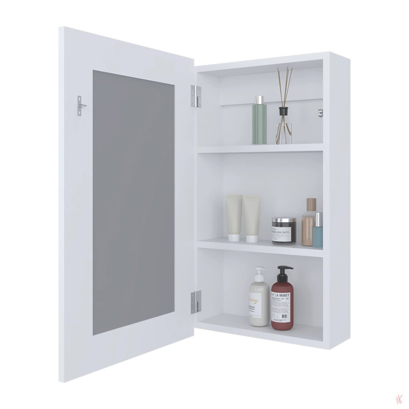 Medicine Cabinet With Included Mirror, White