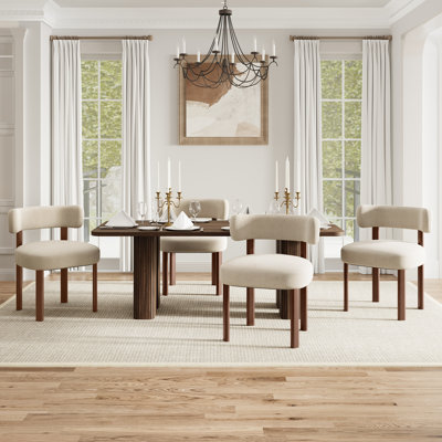 Upholstered Solid Wood Dining Chair Side Chair