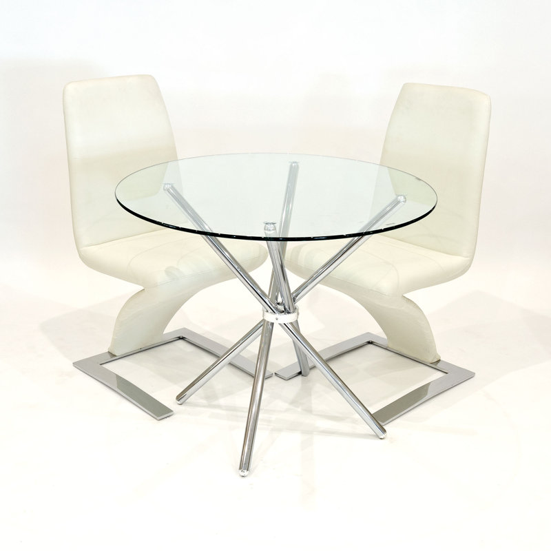 Haverly Glass Dining Set, Cream