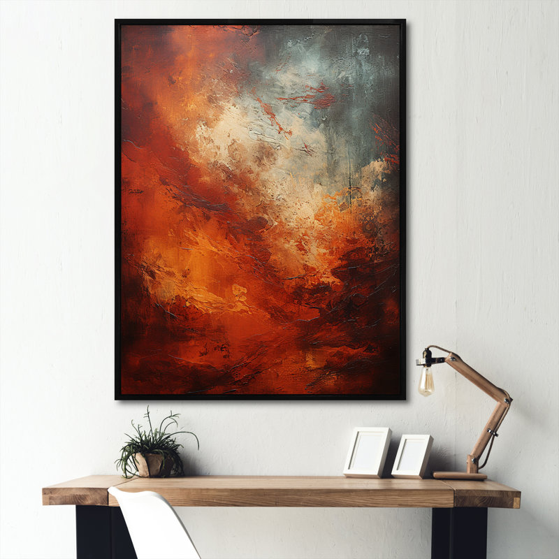 Maroon Mars Mystery Planète I sur toile, H 44 po x l 34 po x P 1,5 po, Cadre flottant noir