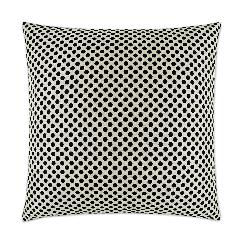 Polka Dots Pillow Cover & Insert, Black, Rectangle 14"H x 24"W
