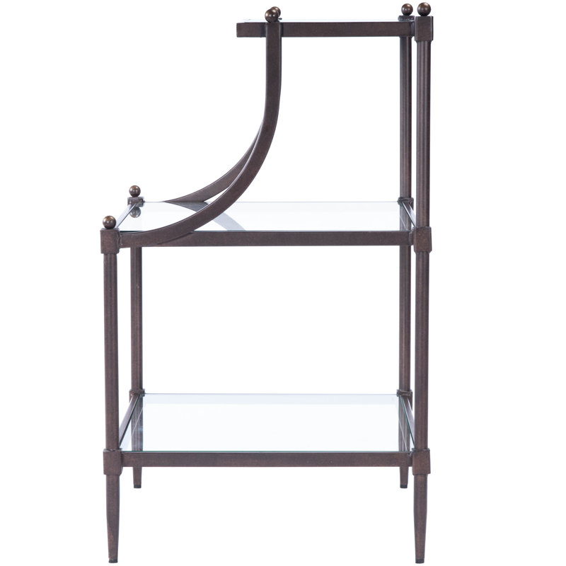 Peninsula Metal & Glass Side Table, Butler Hallmark