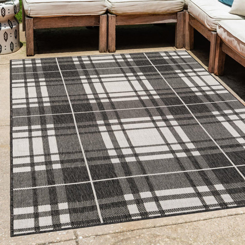 Tapis en polypropylène tissé à la machine Tatasha, Rectangle 7 pi 10 po x 10 pi