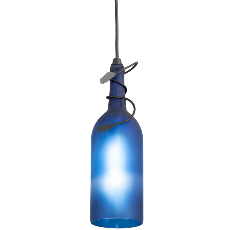 Greenbriar Oak 1 - Light Pendant, Frosted Blue, 84" H x 4" W x 4" D