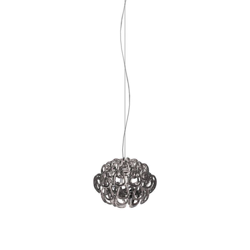 Giogali 1 - Light Pendant, 90" H x 14.5" W x 14.5" D, Crystal Smoky, Glossy Chrome
