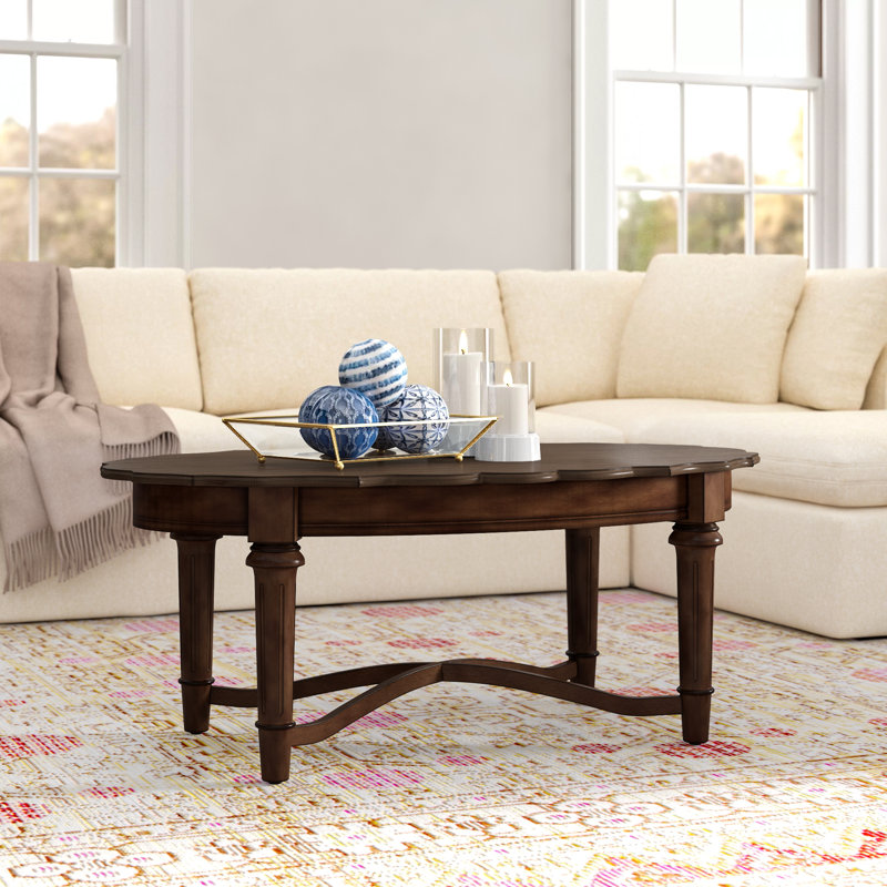 Kiley Cross Legs Coffee Table, Brown