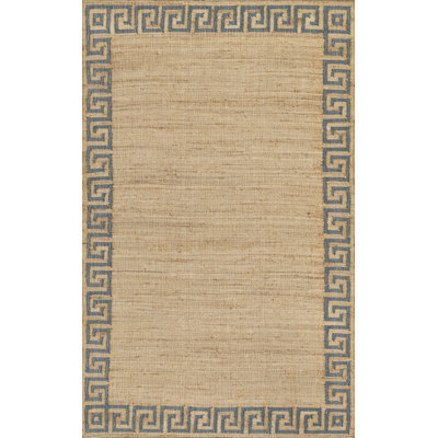 Erin Gates by Momeni Orchard Greek Key Jute and Wool Hand Woven Blue Area Rug 