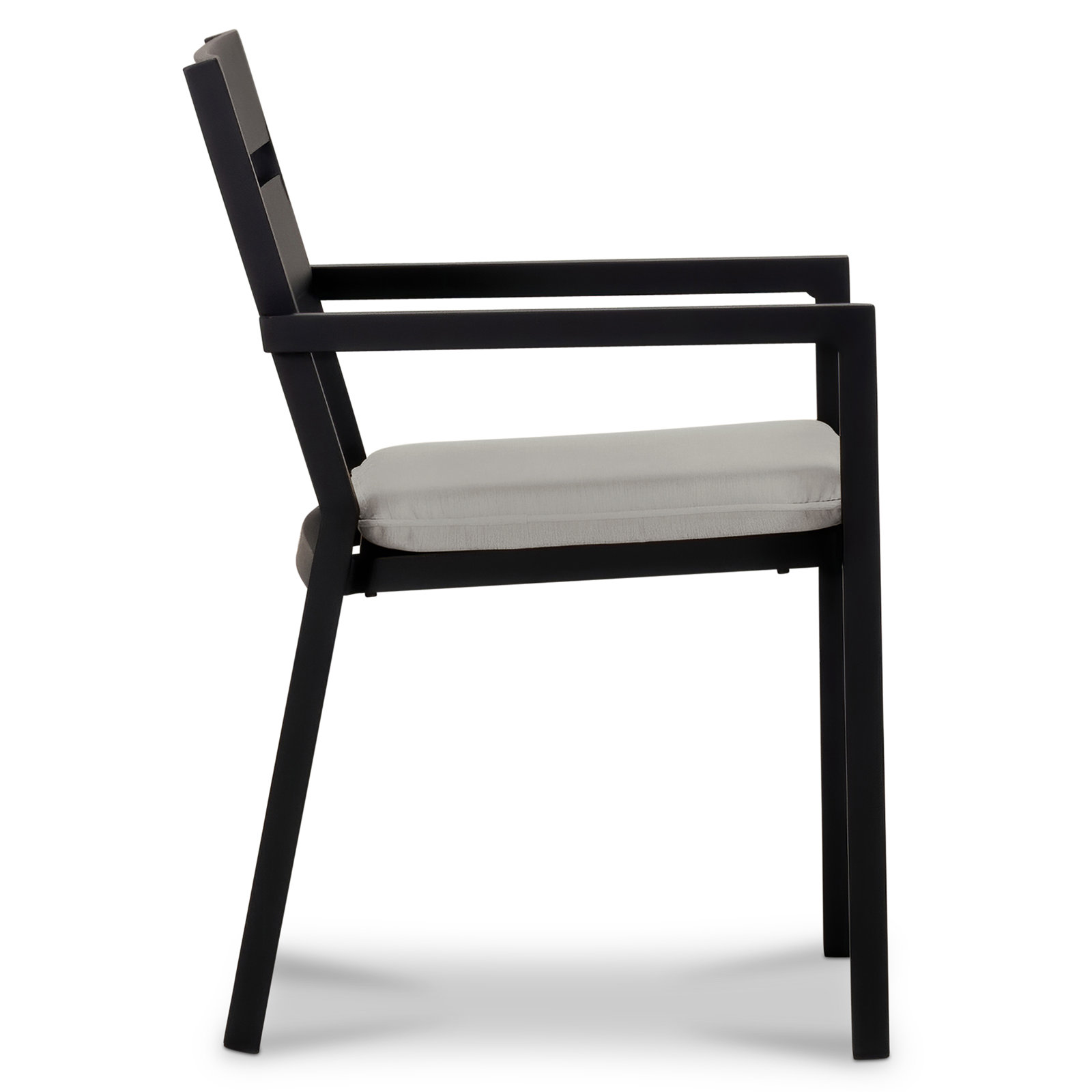Vivant Stackable Sunbrella® Patio Armchair, Black, Cast Silver Sunbrella®