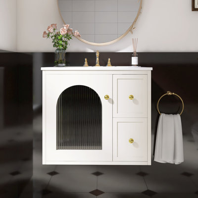Ensemble de meuble-lavabo mural pour petit espace