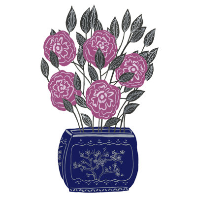 Painted Vase I by Melissa Wang - Wrapped Canvas Painting