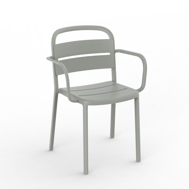 Como Outdoor Dining Armchair, Greenish Gray