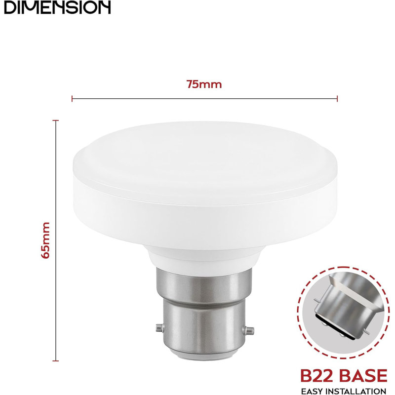 Bayonet LED Bulb, T75 R50 Reflector 12W (100W Equivalent) Cool White 6400K Non-Dimmbale 1200lm,B22 Flat SES LED Spotlight Bright Bulb Wide Angle Home Decoration Pack of 2