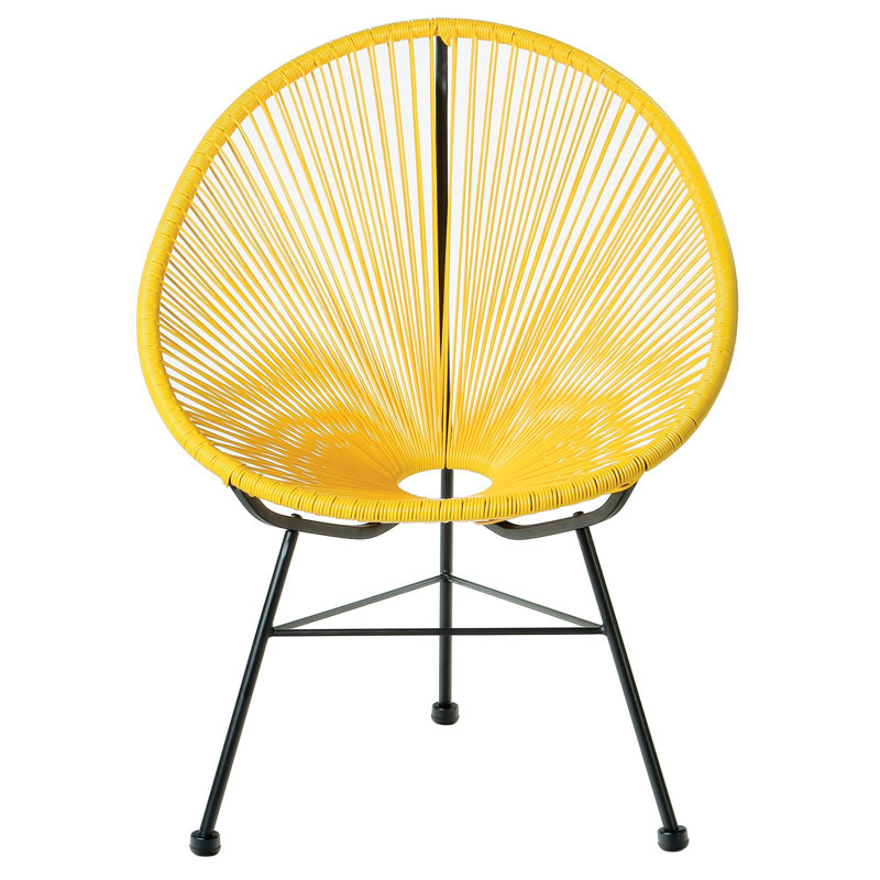 Chaise de terrasse Heida, Jaune / Noir