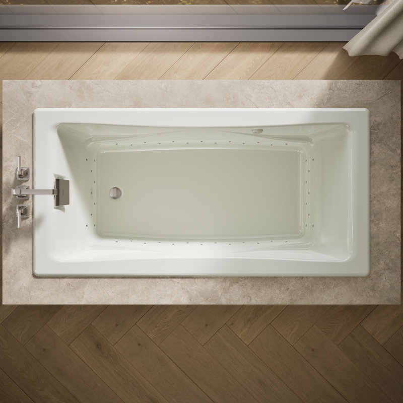 Baignoire tourbillon en fonte émaillée 72 po x 36 po avec chauffe-eau, Dune
