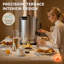 Urne à eau chaude commerciale avec cafetière MOOSUM 100 tasses, distributeur de boissons chaudes de grande capacité 4 gallons, infusion rapide 1500 W pour la restauration, argent