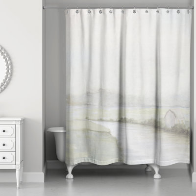 Foggy Calm Landscape Single Shower Curtain