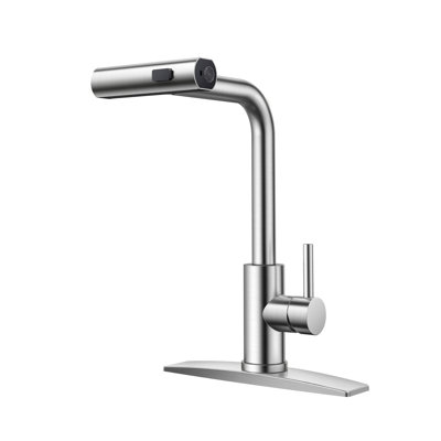 FURUISI Pull Down Kitchen Faucet, Stainless Steel Kitchen Sink Faucet 3 in 1 Function, Waterfall Modern Faucet for Kitchen Sink, Bar, Laundry, Rv