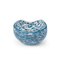 Bol en verre bord de mer, bleu marine, grand, H 4,25 po x l 12,25 po x P 4,75 po