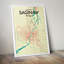 « saginaw city map », reproduction d’impression sur affiche en couleur-31736138