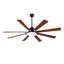 Ventilateur de plafond intérieur / extérieur 72 pouces avec lumière et télécommande, conception à 8 pales en noir et rouge