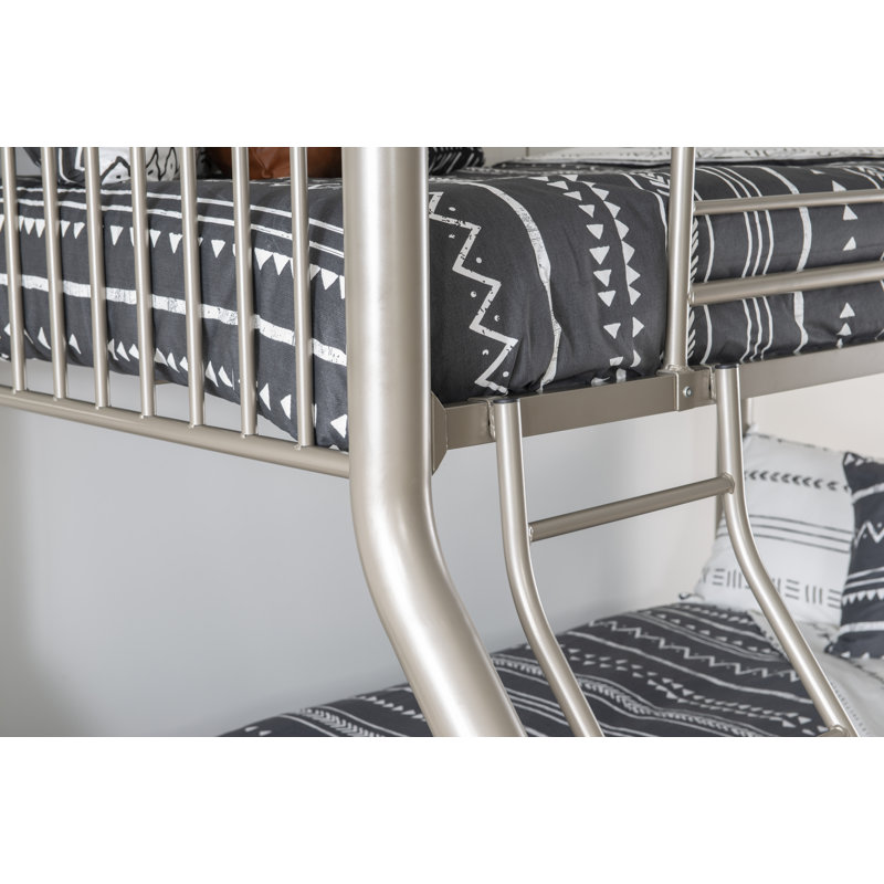 Malakai Kids Twin Over Full Bunk Bed, Pewter