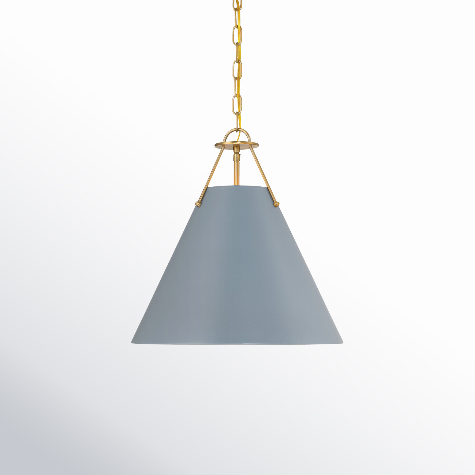Kinston Dimmable 3-Light Pendant, Gold, Blue