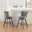 Ensemble de tabourets de bar 26 po à hauteur de comptoir 26 po, 2 tabourets pivotants à 360 ° avec dossier et main - boutons touffetés - bords garnis, tabourets de comptoir de cuisine rembourrés en velours sur pieds en bois