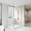 Porte de douche réversible chromée avec verre trempé transparent et panneau latéral de 34,1 po à 34,5 po Drew-125041191