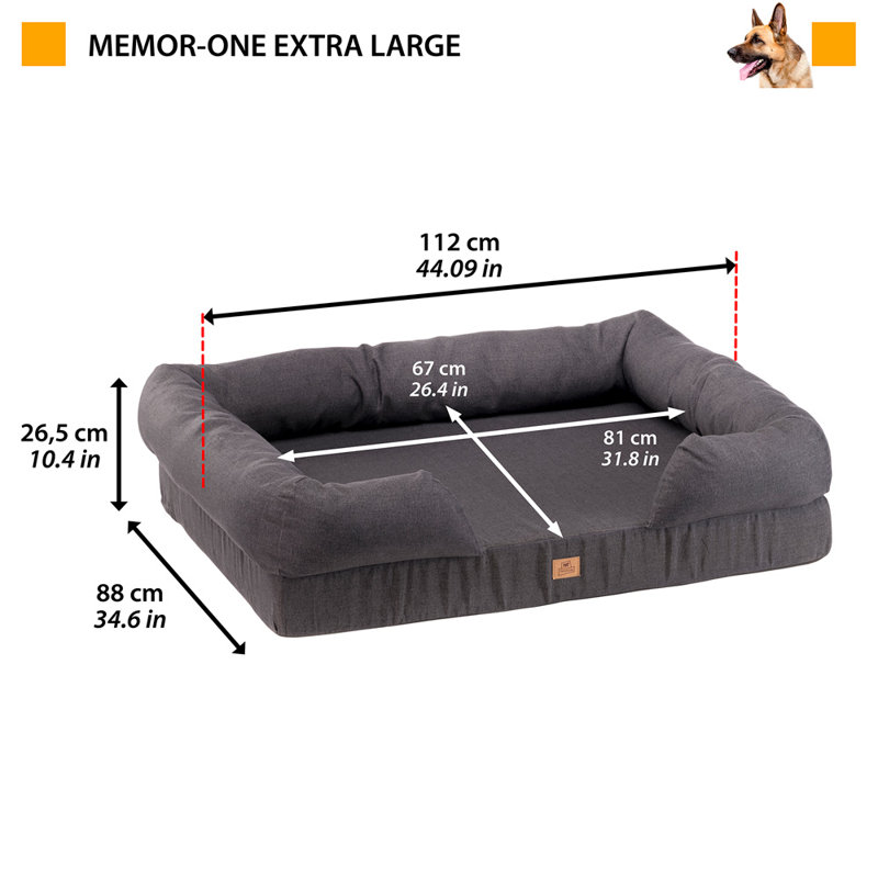 Ferplast Beddings Orthopedic Cotton Pet Bed, 26.5cm H x 88cm W x 88cm D
