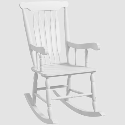 Chaise berçante en bois massif Tamicka